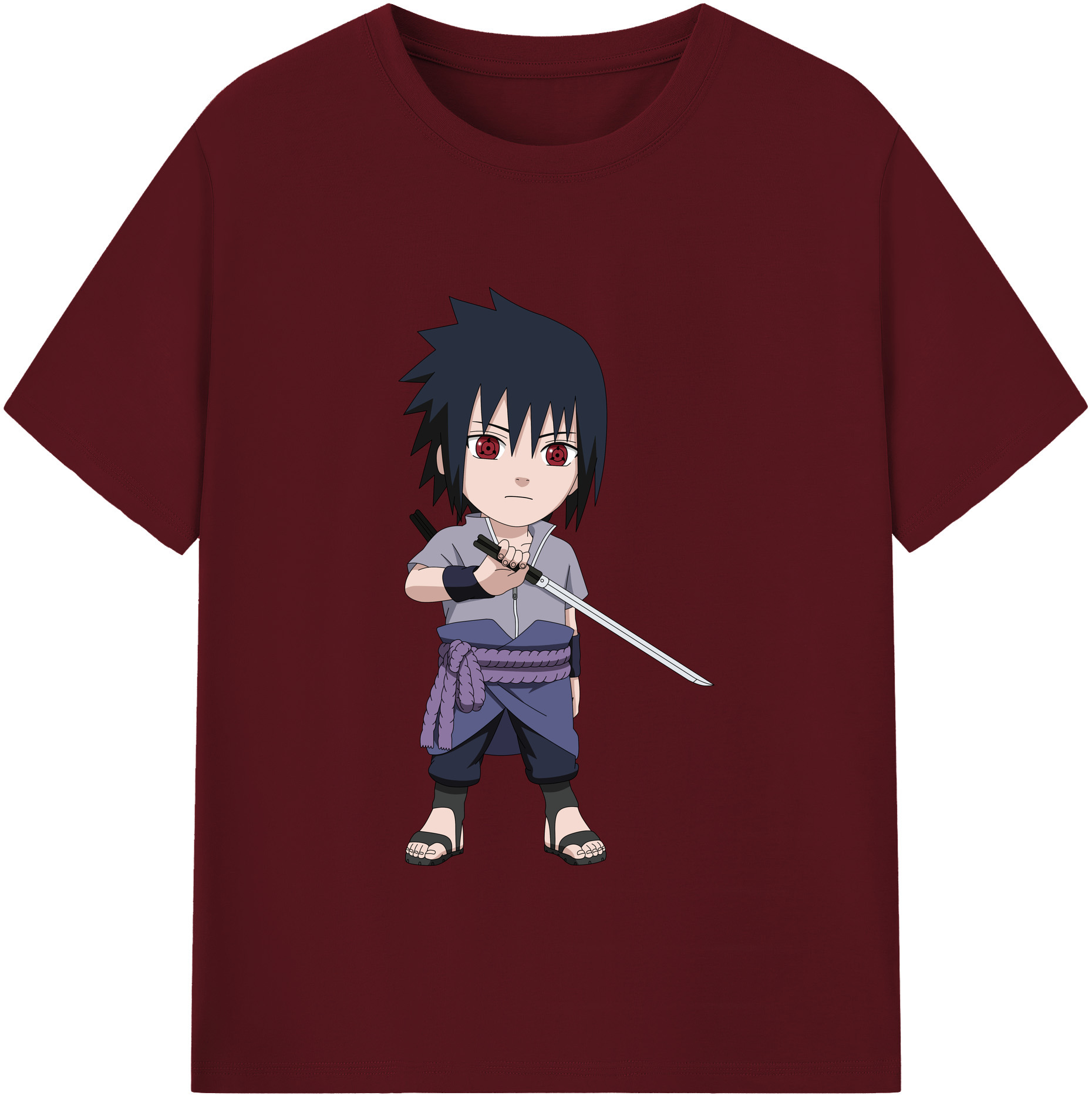 （画像用） NARUTO -ナルト- うちは サスケ Uchiha Sasuke 綿100％半袖Tシャツ（フロントプリント）